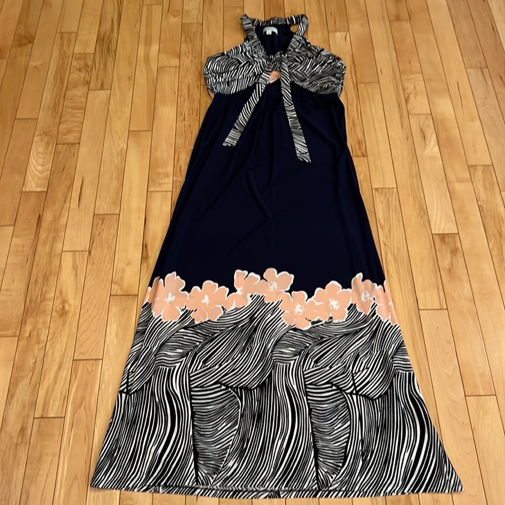 CLEO Maxi dress multicolour navy, pink and white festival/wedding/casual